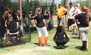 Hitting drill for the Lady Giants